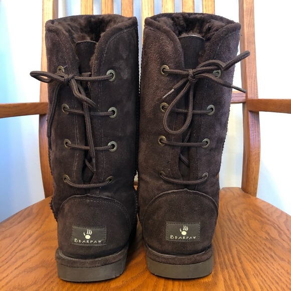 Bear Paw Suede Boots Dark Brown, Size 7 - Picture 6 of 11